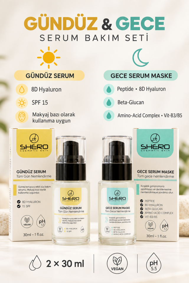 Shero Gündüz Gece Serum Seti 2x30 ml