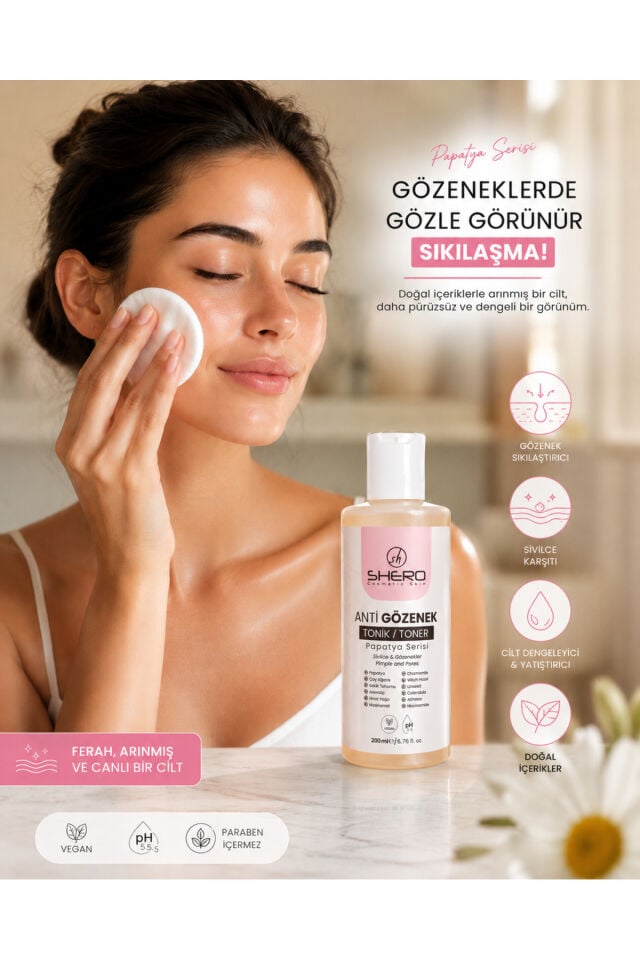 Shero Cosmetic Anti Gözenek Tonik 200 ml - Papatya Serisi